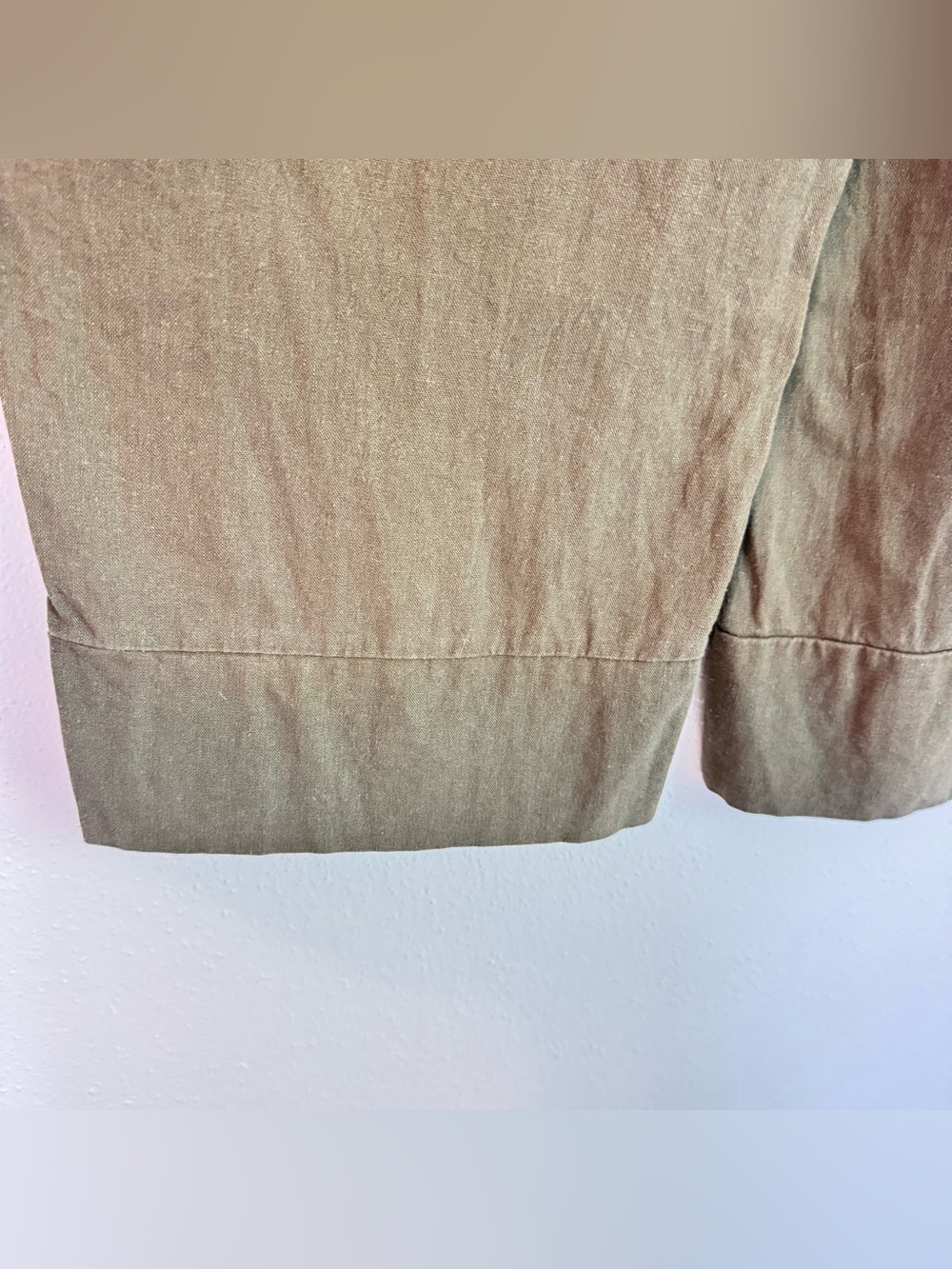 Joie Women's Olive Green Linen-Blend Wide Leg Pants Size Large - Picture 3 of 10
